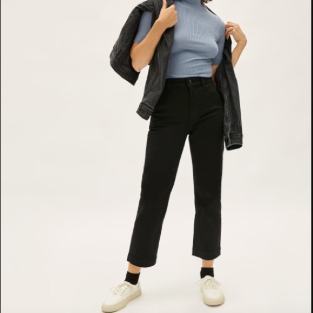 everlane straight leg crop in talk